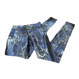 Human Performance Engineering Mid Waist Soho Snake Leggings Size XS Blue